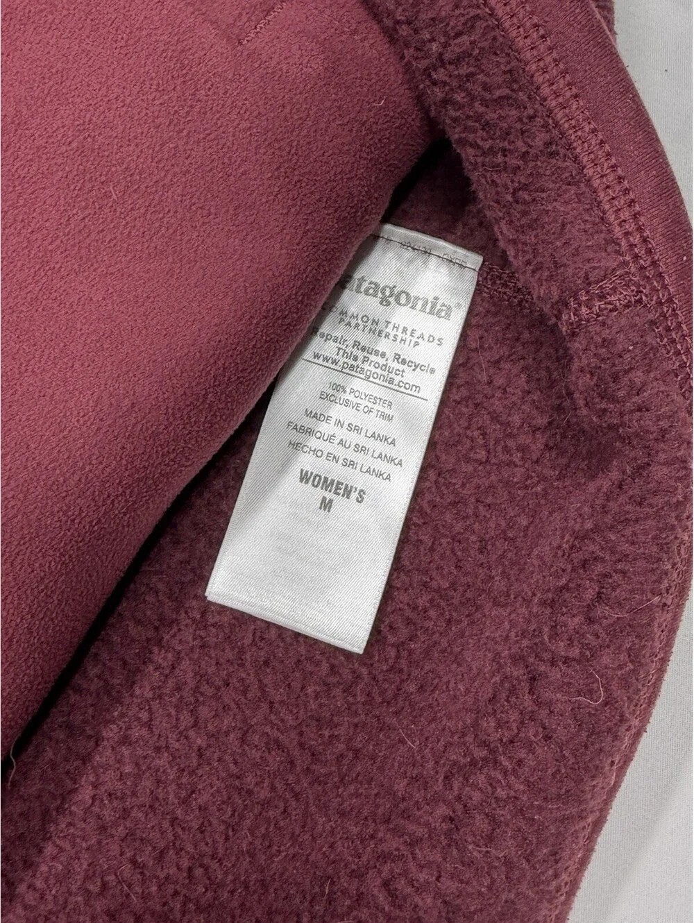Patagonia Better Sweater Jacket Womens Med Maroon Fleece Full Zip Pocket Outdoor